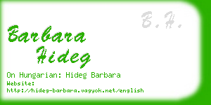 barbara hideg business card